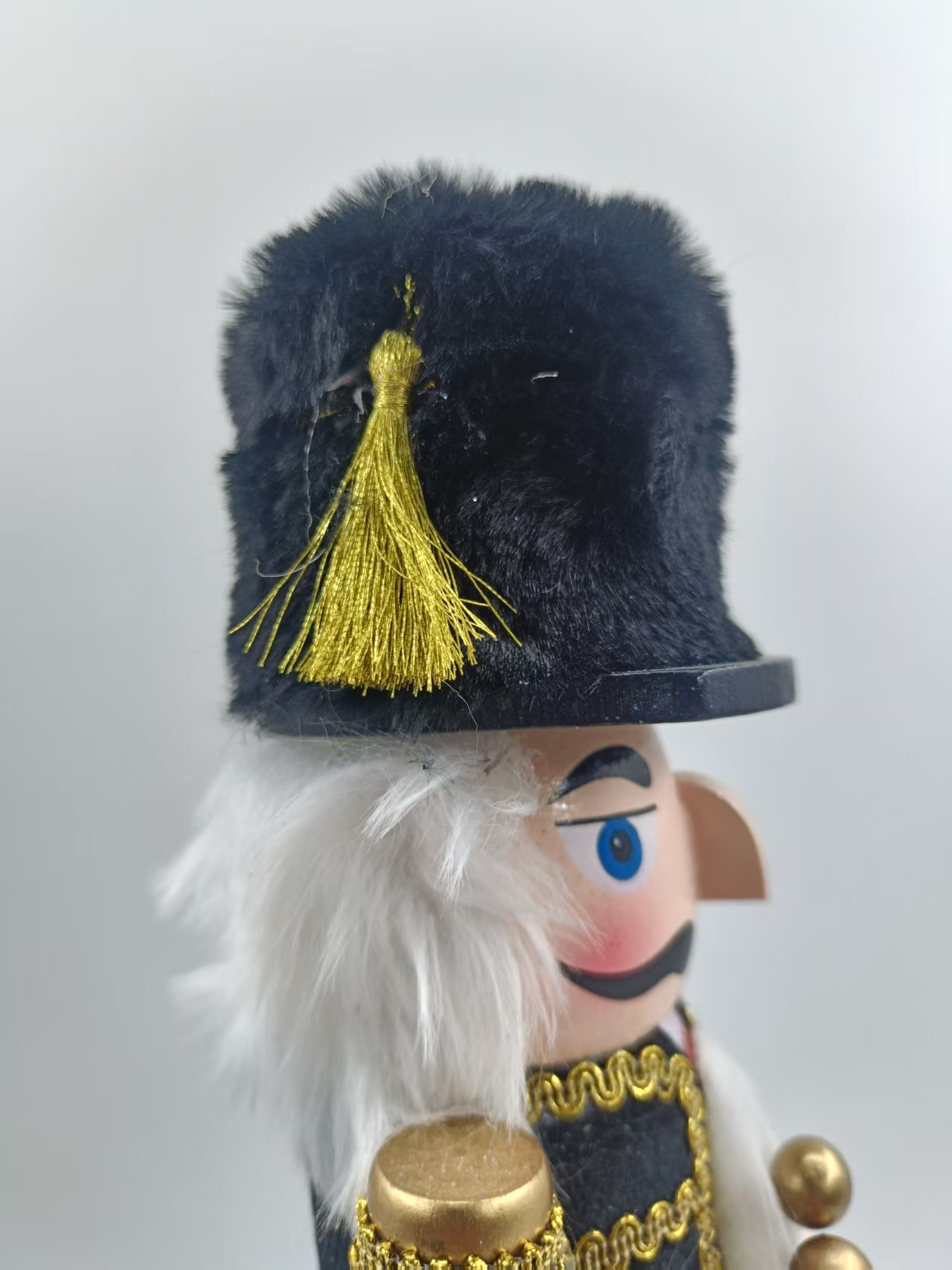 Black & Gold Drummer Nutcracker Christmas Holiday Tabletop Ornament