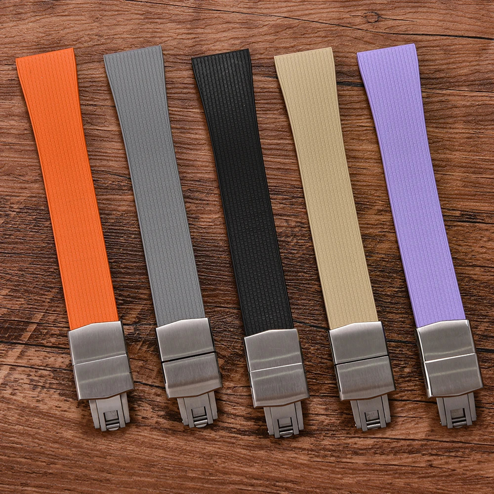 20mm Delugs CTS Fkm Rubber Watch Bands with 4 Color Butterfly Buckle Unique Texture Quick Release Watch Strap for Watch 260422