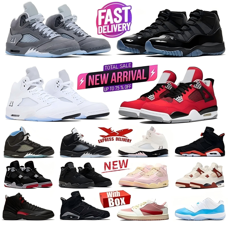 36-47 With Box 4s 5s 11s basketball shoes 5 Wolf Grey White Metallic 4 Black Cat Toro Brick After Brick 11 Gamma University Blue men women sneakers trainers sports shoes