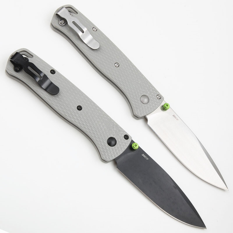 BM 535-2002 Mini Camping Folding Knife, 20CV Steel Blade, G10 Textured Handle, Fruit Knife with Pocket Clip, Outdoor Hiking Hunting EDC Tool
