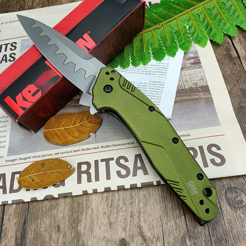 KS 1812 Outdoor folding knife D2 Steel aluminum handle Survival Portable Field knives Camping equipment knives Cutting Tool