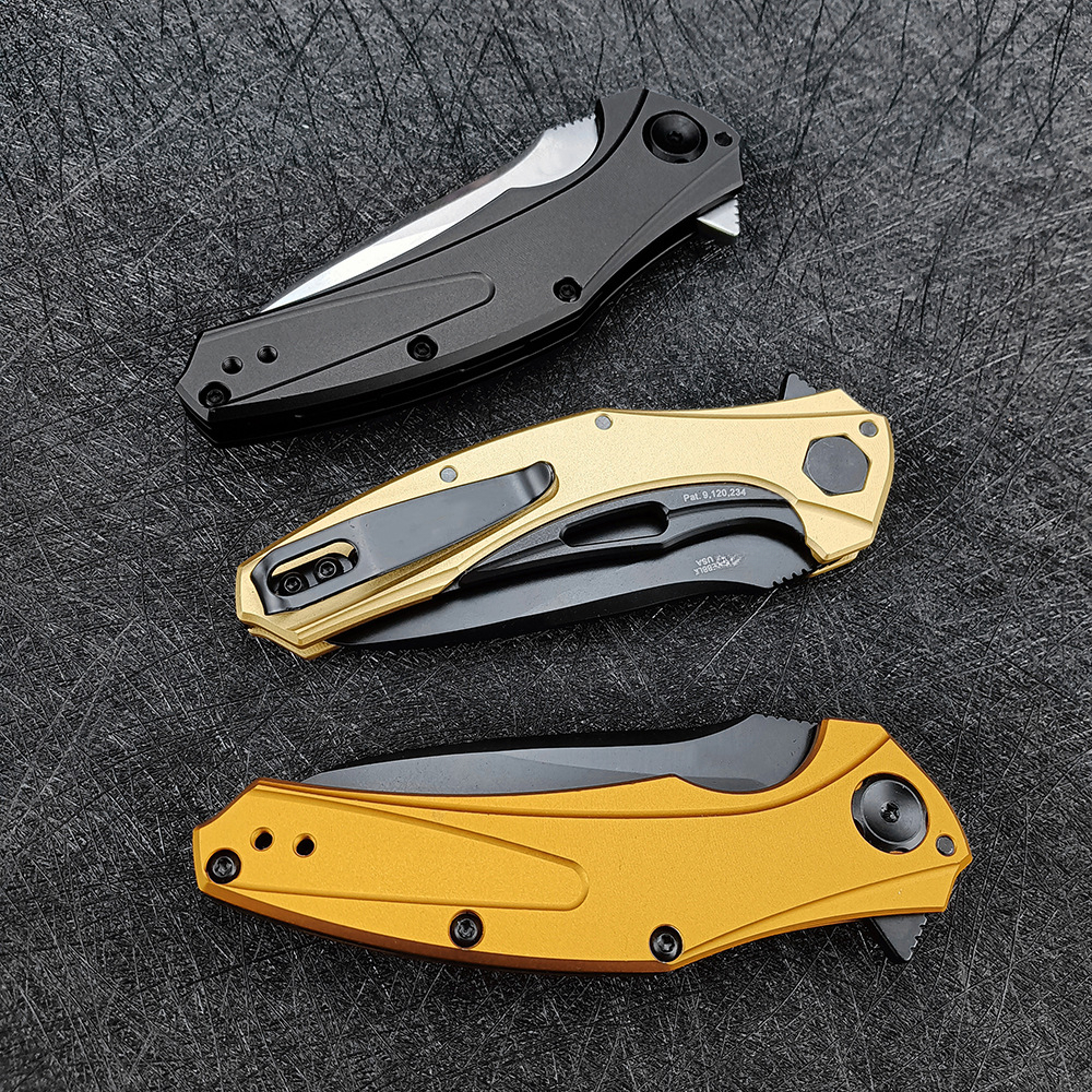 7777 Mini Pocket Folding Knife Aluminum Handle Stone Wash Camping Survival Outdoor Knife Portable Sharp Durable Tool Navaja Jackknife