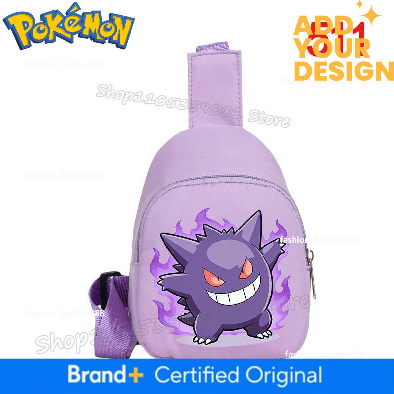 Pokemoned Chest Pack for Girls Boy Anime Cartoon Pikachu Shoulder Bag Students Mini Portable Crossbody Pouch Birthday Gifts