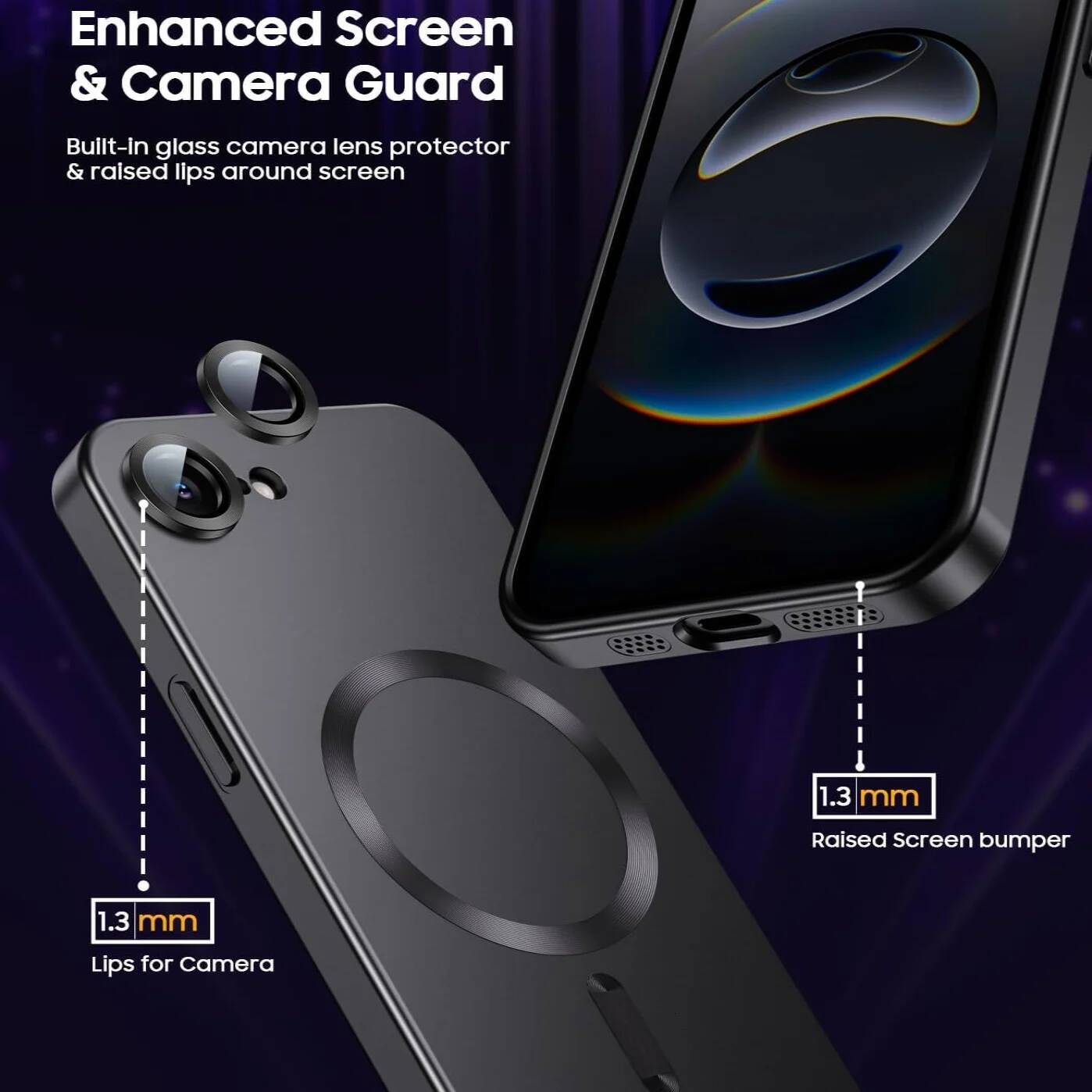 Phone Case iPhone 17e/16e Phone Case Compatible with Magnetic Built-in Camera Lens Protector Slim Soft Bumper Shockproof