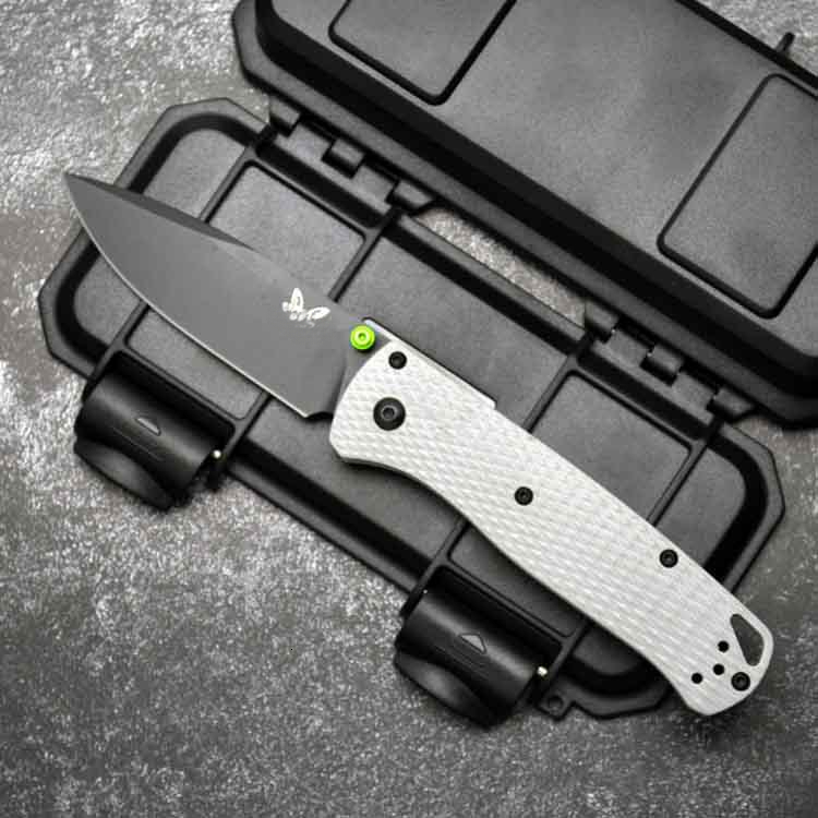 535 Mini Camping Folding Knife, D2 Steel Blade, G10 Textured Handle, Fruit Knife with Pocket Clip, Outdoor Hiking Hunting EDC Tool