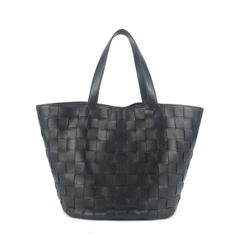 2026 New RO W Sheepskin Woven Tote, Full Genuine Leather Inside & Out, Large Capacity High End Shopping Bag, Versatile Shoulder Handbag for Women SENY