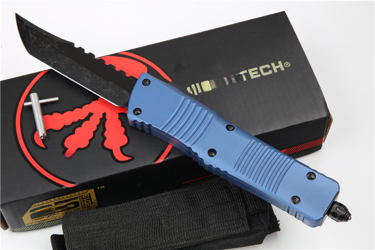 Blue Handle Outdoor Folding Knife, Aviation Aluminum Alloy 6061 High Hardness D2 Pocket Knife