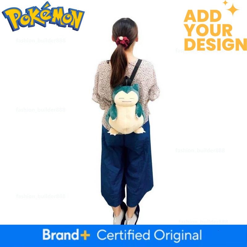 36CM Pokemon Snorlax Kawaii Plush Backpack Cosplay Cartoon Multi Function Shoulder Bag Handbag Mochila For Children Gifts