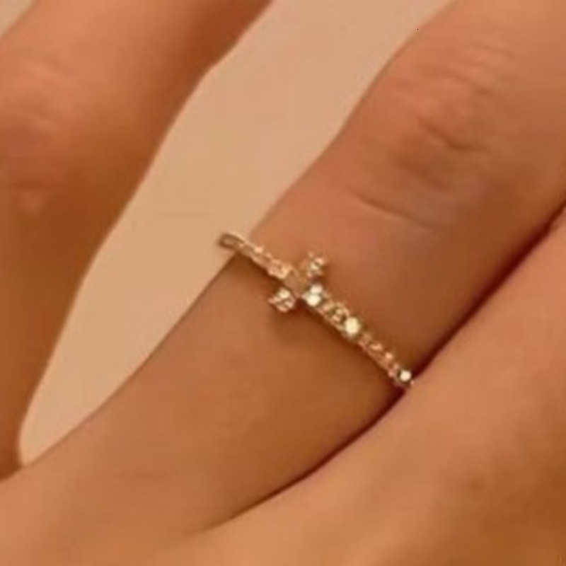 2025 New Open Cross Ring Light Luxury Ring For Women, Versatile, Fashionable, Exquisite, High-End Feel, Same Style As On Little Red Book