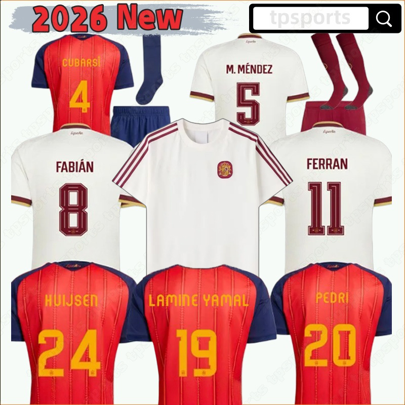 2026 Spain Soccer Jerseys LAMINE YAMAL 26 27 Home WILLIAMS JR MORATA FABIAN JOSELU OLMO Spanish Espana Football shirt RODRIGO PEDRI CARVAJAL kids kit uniforms