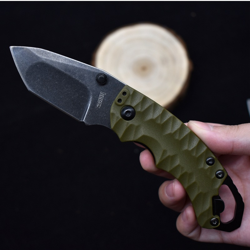 KS 8750 Folding Knife 8Cr13Mov Blade Nylon and Glass Fiber Handle Multifunctional Portable Fishing Knife for Camping
