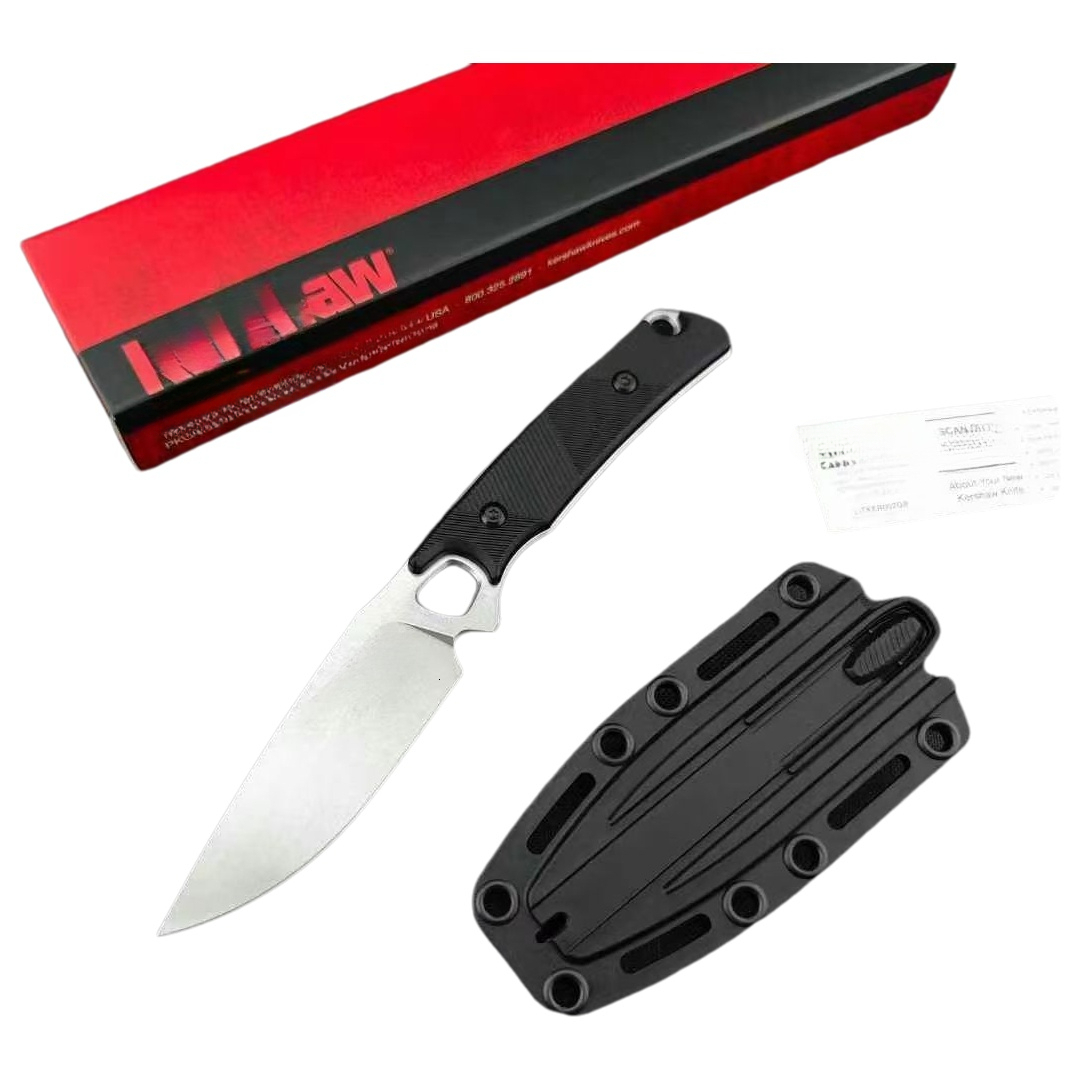 KS 2048 Steppe EDC Fixed Knife 8Cr13Mov Stonewashed Blade Nylon Fiber Handle Portable Tactical Knives Camping Hunting Tool
