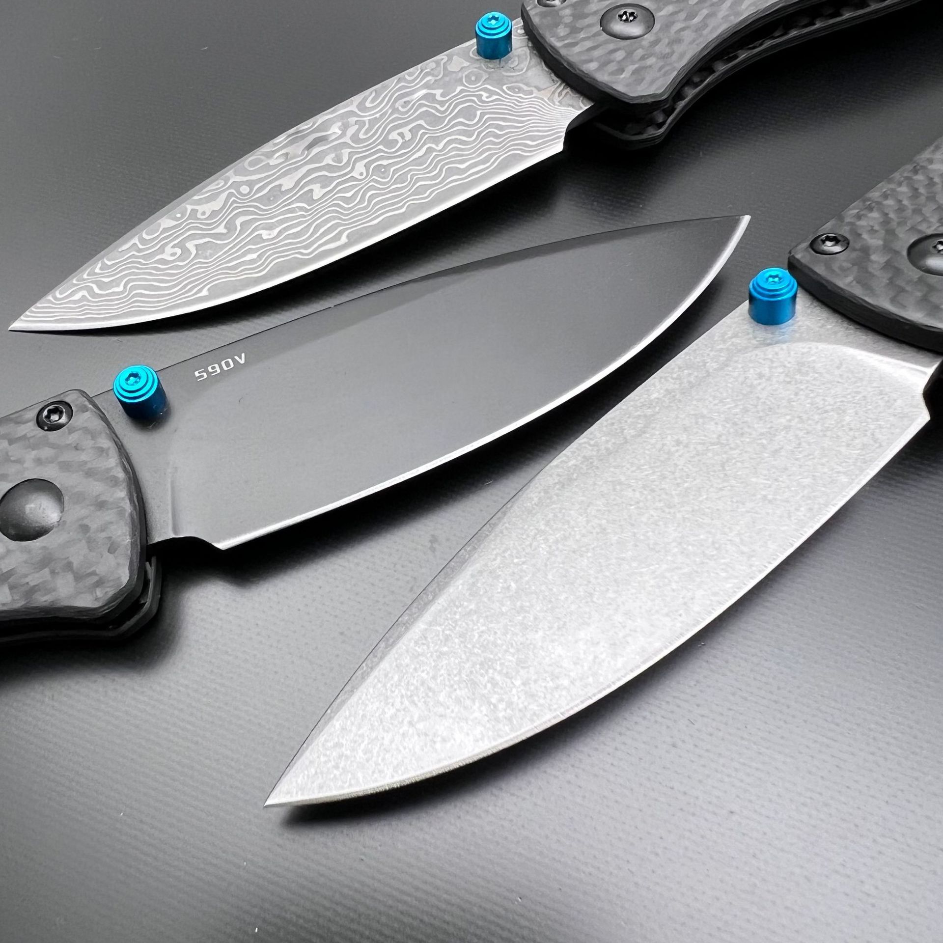 BM 535 Folding Tactical Knife Damascus Steel Blade Bugout Knife Carbon Fiber Handle Pocket Outdoor Camping Self-defense Knives