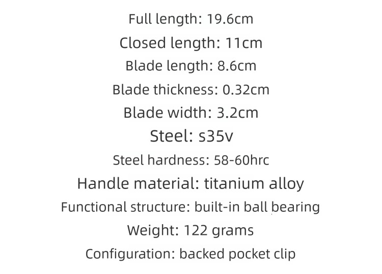 C122 Titanium Alloy Handle Bearing Outdoor Folding Camping Sharp Pocket Portable Tactical Tool Knife Pocket Knife.