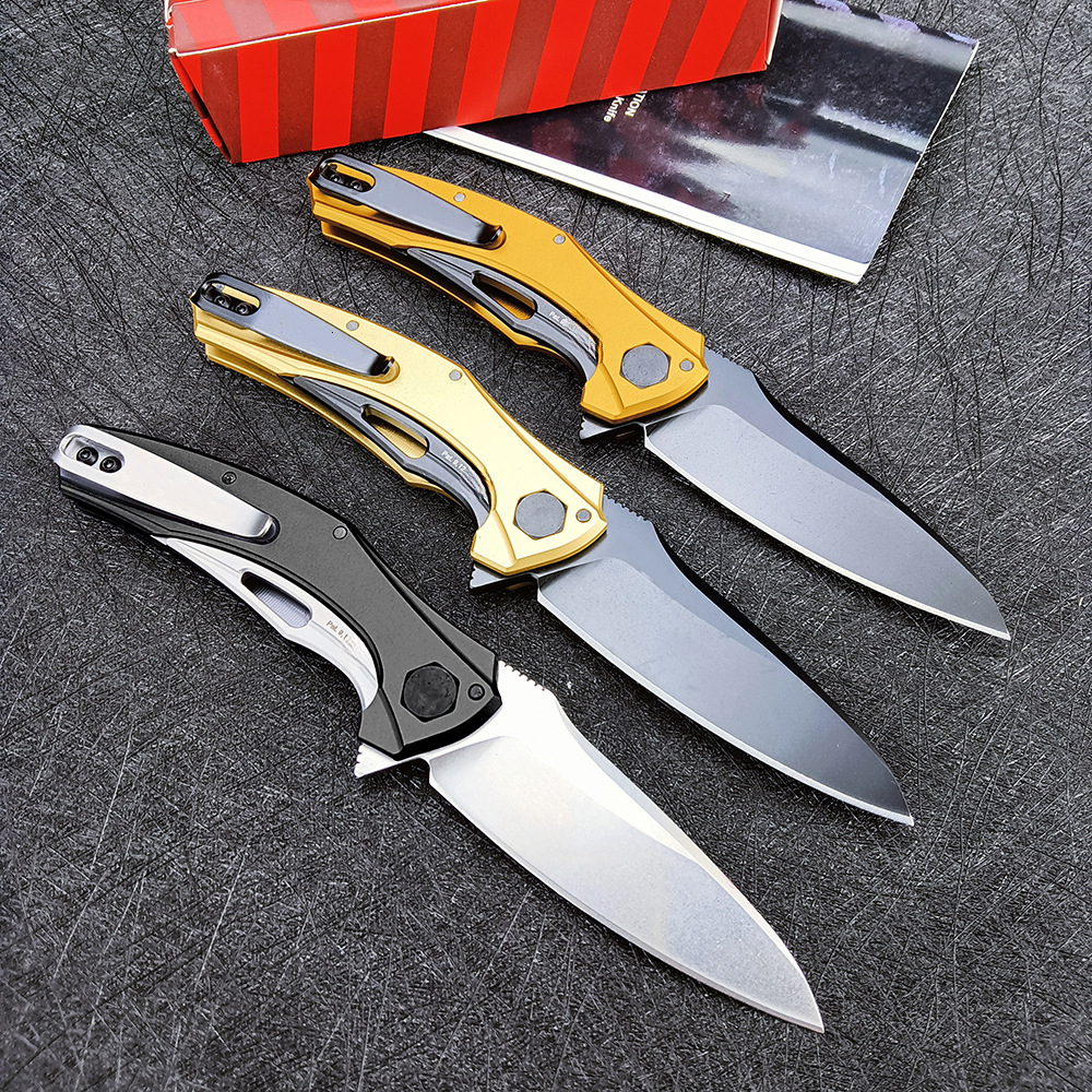 7777 Mini Pocket Folding Knife Aluminum Handle Stone Wash Camping Survival Outdoor Knife Portable Sharp Durable Tool Navaja Jackknife