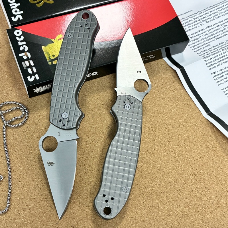 C223 Checkered Aluminum Alloy Handle Folding Knife Outdoor Pocket Knife with Full Steel Handle Camping Hiking Survival Knife Top Pocket Knife