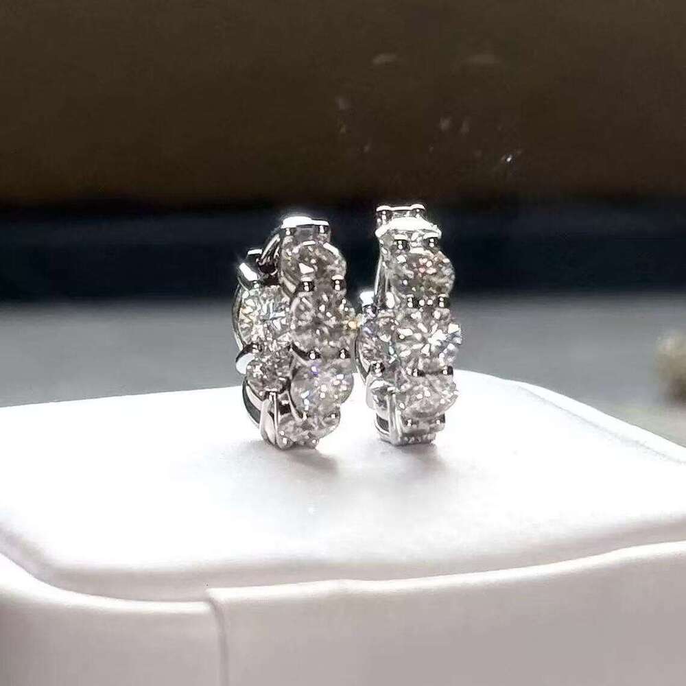 High Quality Hip Hop VVS GRA Certificated Luxury Hoop Wedding Ice with VVS moissanite Earrings - view 8