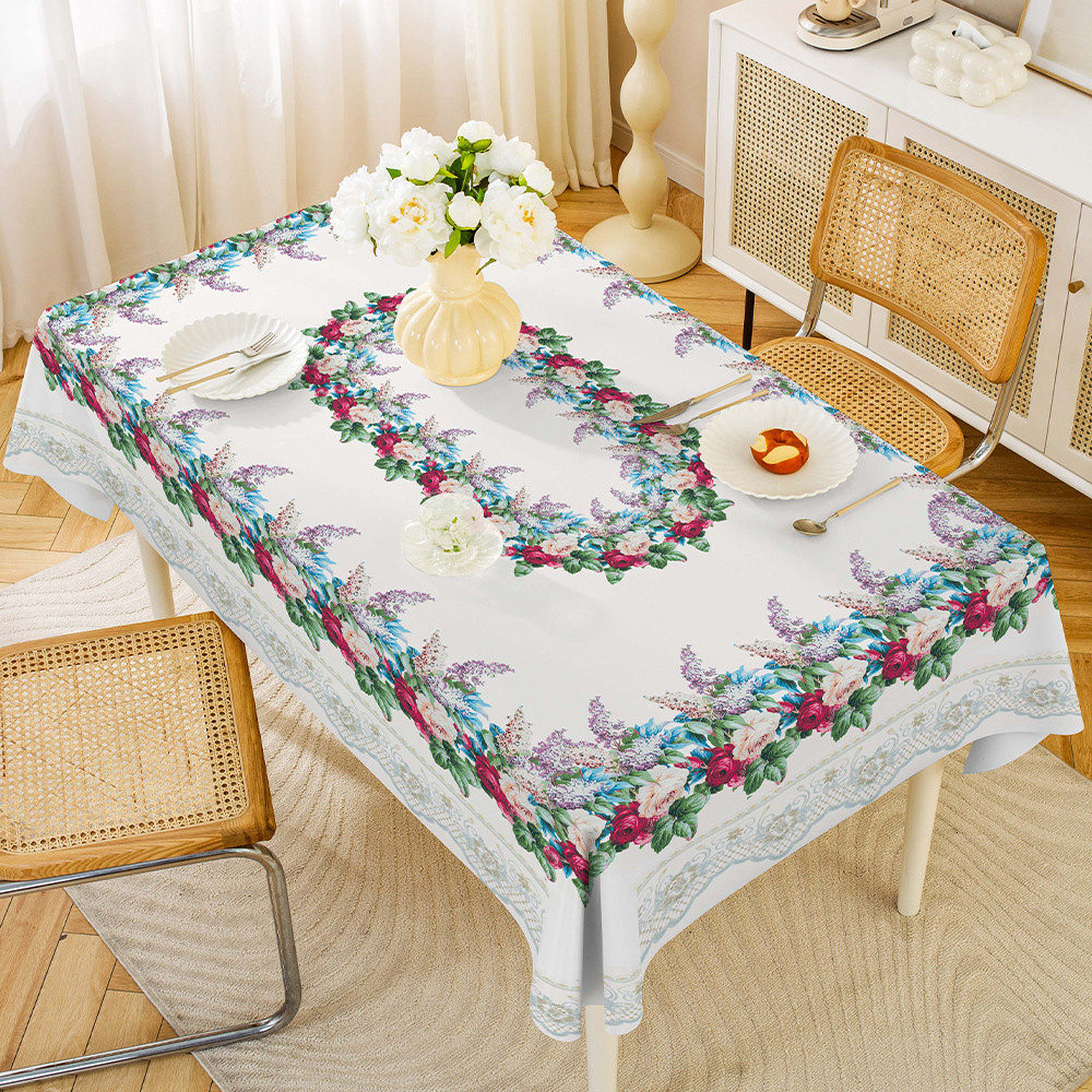 YL-38544 Custom Middle Eastern Style Rectangular Tablecloth, Waterproof, Oil-proof, Wash-free, Household PVC Coffee Table/Dining Table Cloth Wholesale