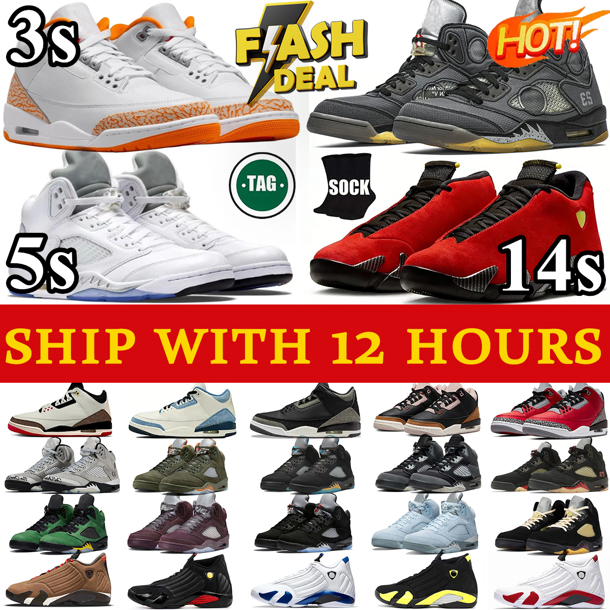 WITH BOX Basketball shoes 5s 3s 14s Orange Citrus cool grey Black cement indigo jeans wolf grey 2026 Designer trainers Black metallic Valentine's Day sneakers