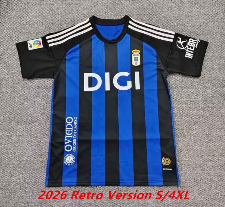 25 26 Real Oviedo 100Th anniversary Soccer Jerseys S.CAZORLA Blue Centenario Camiseta de Futbol 2025 2026 Football