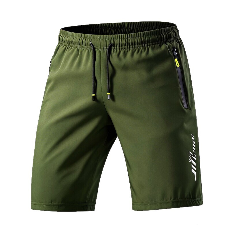 Cross-border European and American style sports running summer loose-fitting ice silk knee-length shorts, men's plus-size quick-dry beach shorts
