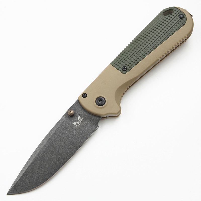 BM 430 Redoubt Folding Knife 3.55" CPM-D2 Graphite Black Plain Blade Grivory Handles 430BK Camping Tool with Clip Pocket Knife