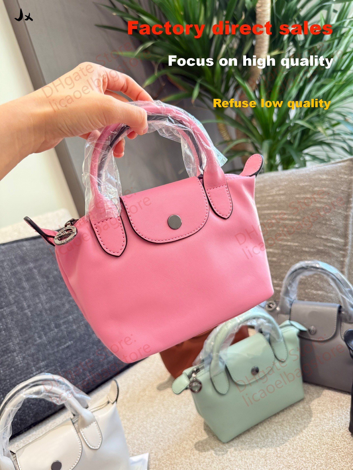 500A designer bag classic nylon foldable tote bag leather trimmed top handle handbag women's casual luxury designer purse