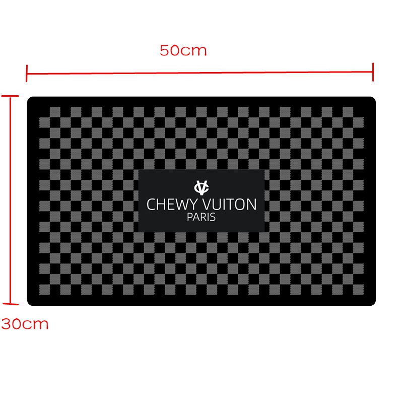 Designer Pet Bowl Luxury Chewy Vuiton Checkerboard Pet Bowl Mat set for Fur Babies Paw Babies Food Grade Melamine Dog Cat Bowl with Non Slip Base J36 - view 4