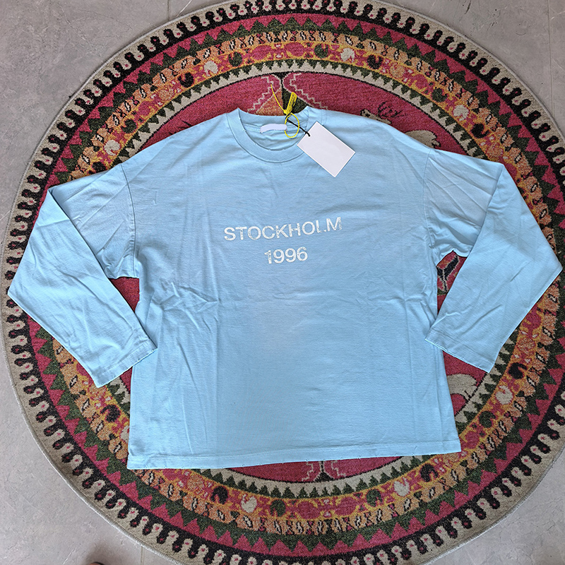 Europe Oversize Letter Print Washed Vintage Tee Long Sleeve Muddy T shirt Casual Fashion Skateboard Men Women Graphic Ripped T-shirt