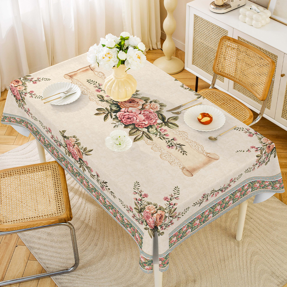 YL-38545 Custom Middle Eastern Style Rectangular Tablecloth, Waterproof, Oil-proof, Wash-free, Household PVC Coffee Table/Dining Table Cloth, Wholesal