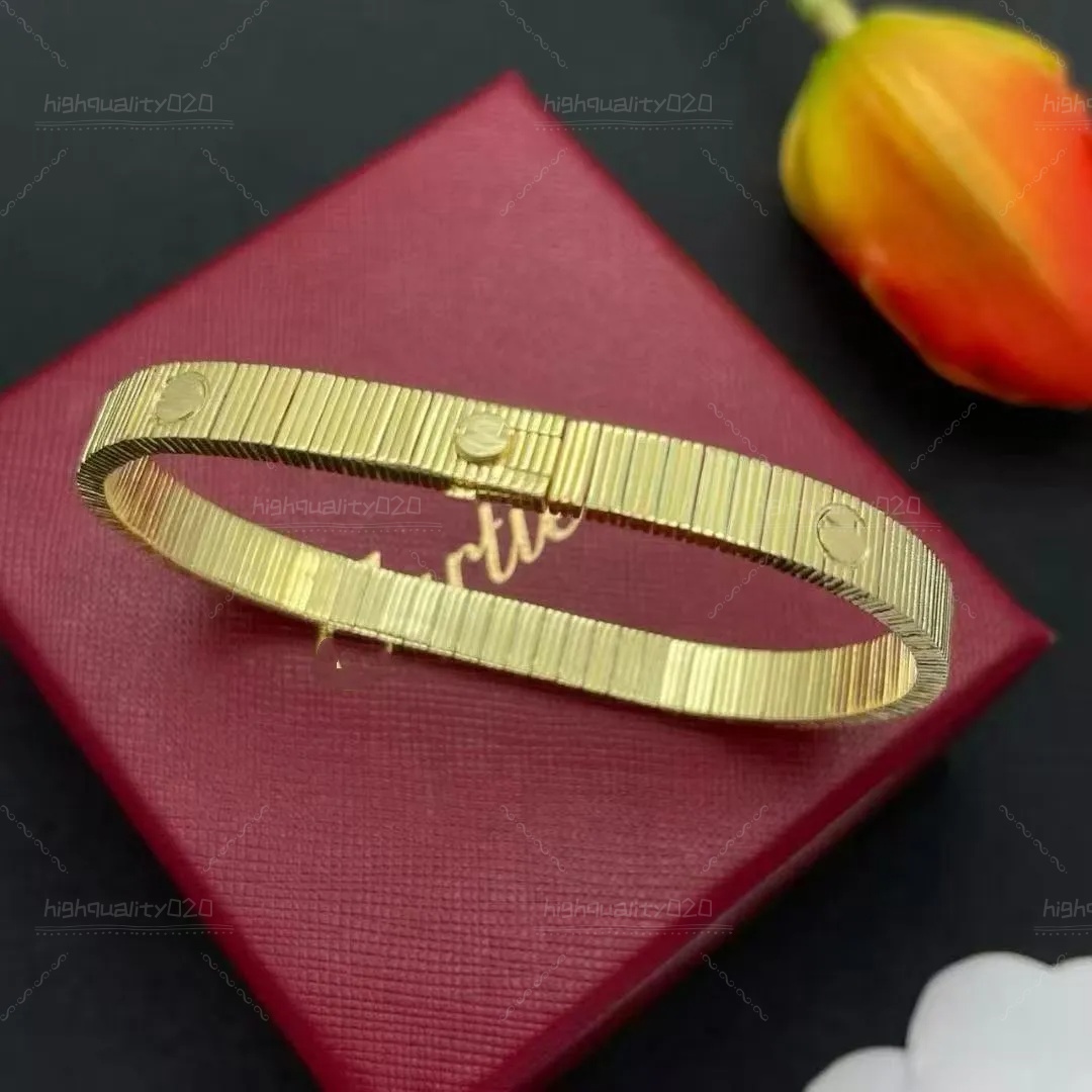 Luxury Bracelet New Arrival jewelry designer Flexible Wrist Band Bangle Have No Limits Screw Love Stripes for Women Men Jewelry Gifts
