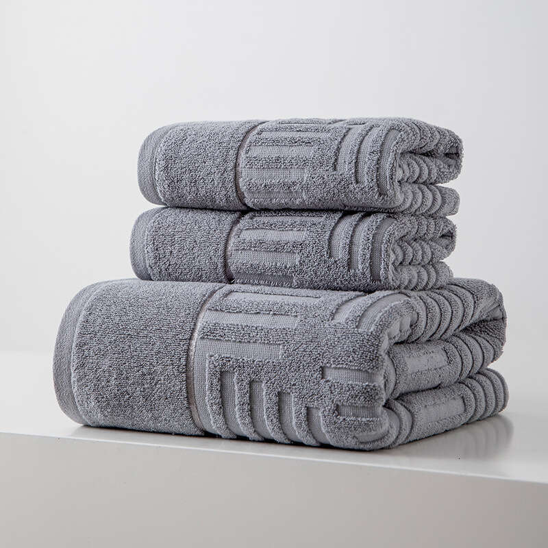 Class A Pure Cotton Bath Three-Piece Set, Thickened Absorbent Face Towel, Household Gift Box Independent Packaging