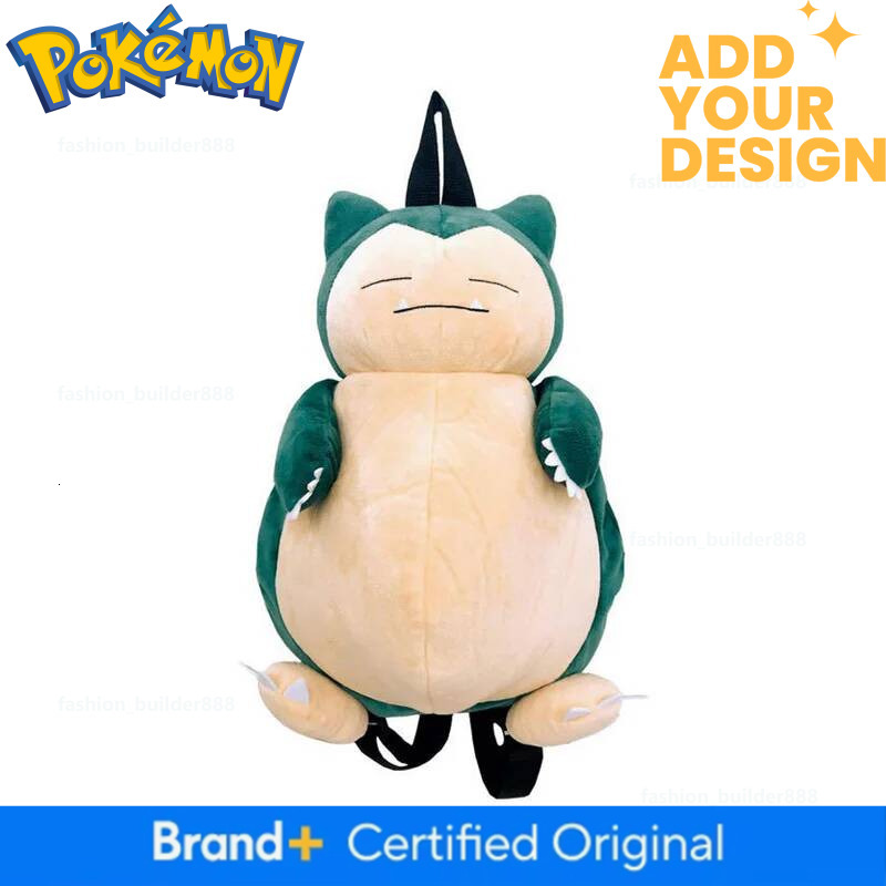 36CM Pokemon Snorlax Kawaii Plush Backpack Cosplay Cartoon Multi Function Shoulder Bag Handbag Mochila For Children Gifts