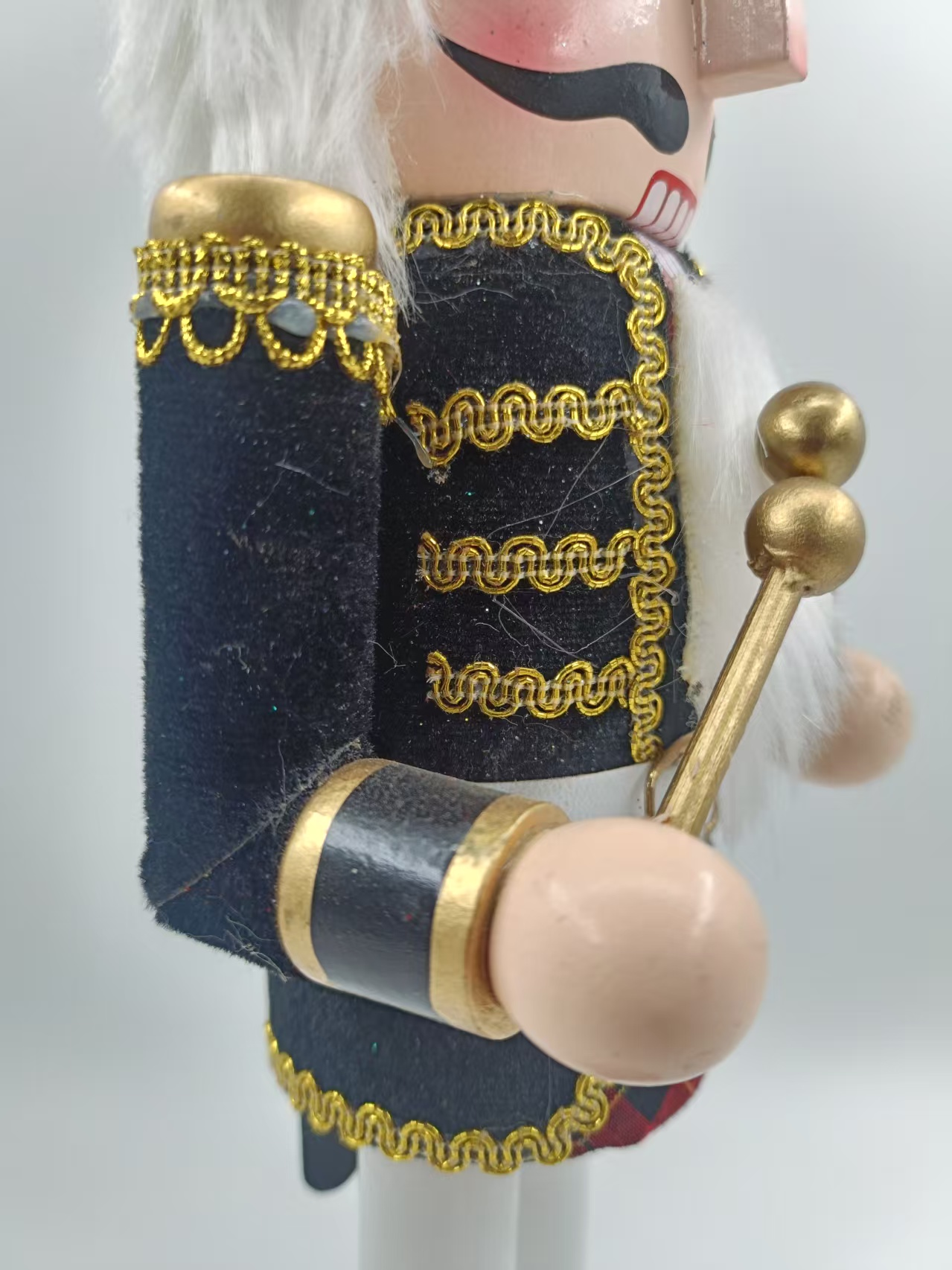 Black & Gold Drummer Nutcracker Christmas Holiday Tabletop Ornament