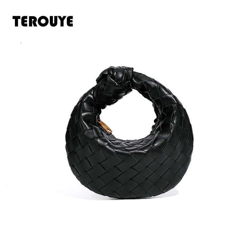 Summer New Women's Mini Handbags Woven Croissant Knotted Dumpling Convenient Lipstick Bags TEROUYE