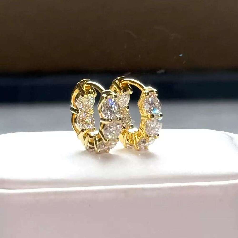 High Quality Hip Hop VVS GRA Certificated Luxury Hoop Wedding Ice with VVS moissanite Earrings - view 9