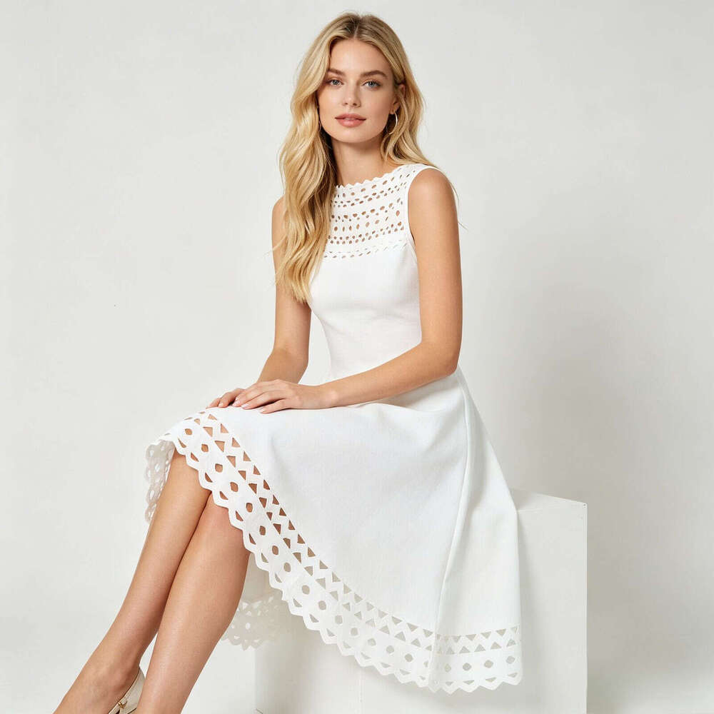 Designer waist cinching slimming French women's vest, summer and k30 autumn new elegant and fashionable sexy vest skirt, retro knitted dress