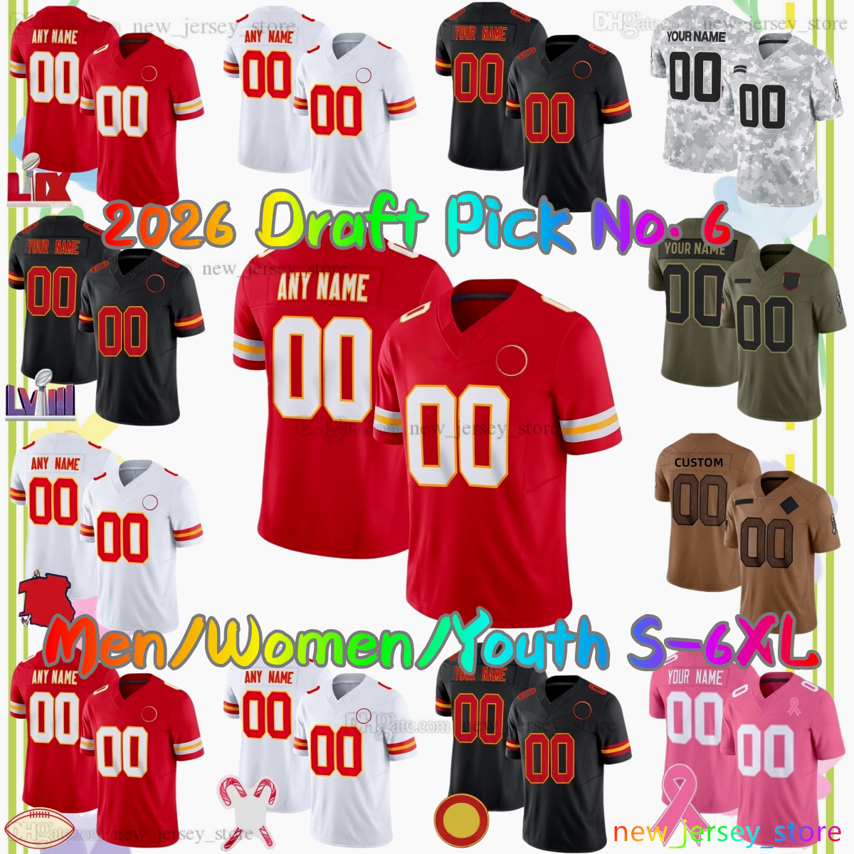 15 Patrick Mahomes Football Jersey 87 Travis Kelce 95 Chris Jones 5 Mansoor Delane 4 Rashee Rice 99 Peter Woods 56 George Karlaftis 65 Trey Smith Custom S-6XL Jerseys