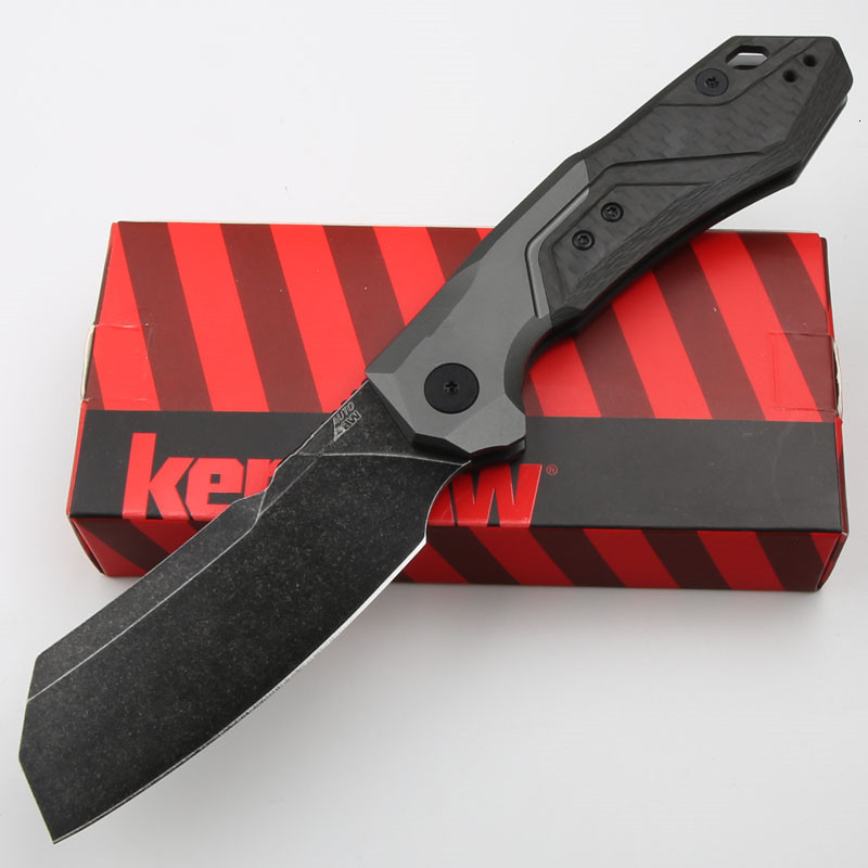 KS 7850 Outdoor Pocketknife Blackwash CPM154 Blade Hunting Folding Knife Combat Survival Tools Hard Cutting Tools EDC Men's Gift