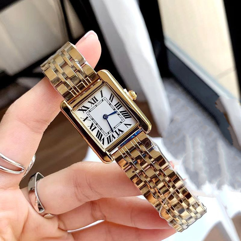 Top Luxury brand fashion women CARTER TANK watch womens watches stainless steel square subdial working male wristwatches relogio design lady clock
