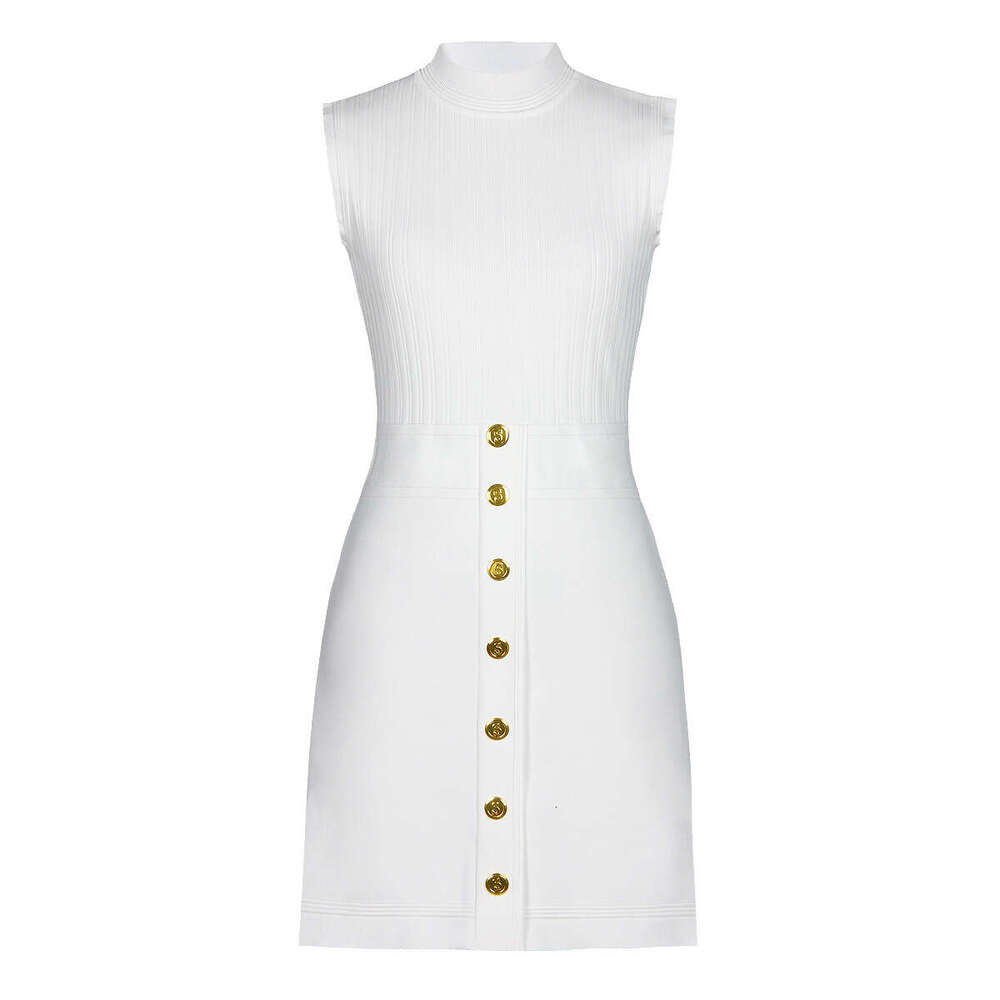 Designer's high-quality women's summer new slim k30 fit sleeveless elegant women's knitted dress