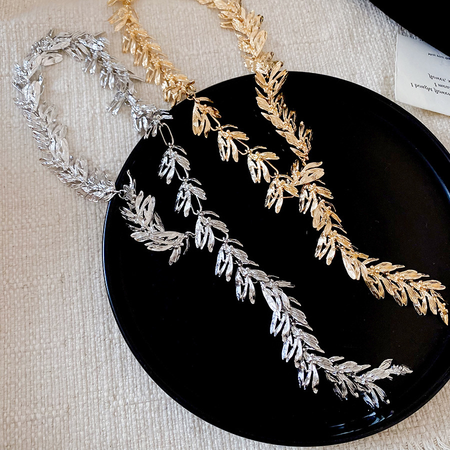 European American cross-border three-dimensional creative wheat ear Y-shaped necklace for women, unique and stylish long leaf tassel commuter accessor - view 9