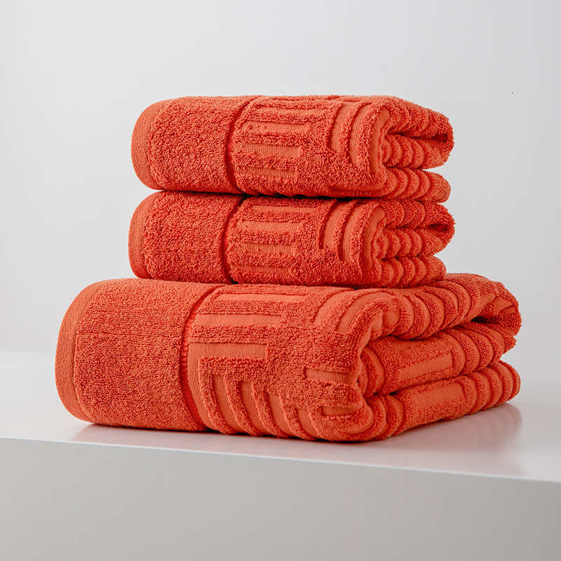 Class A Pure Cotton Bath Three-Piece Set, Thickened Absorbent Face Towel, Household Gift Box Independent Packaging