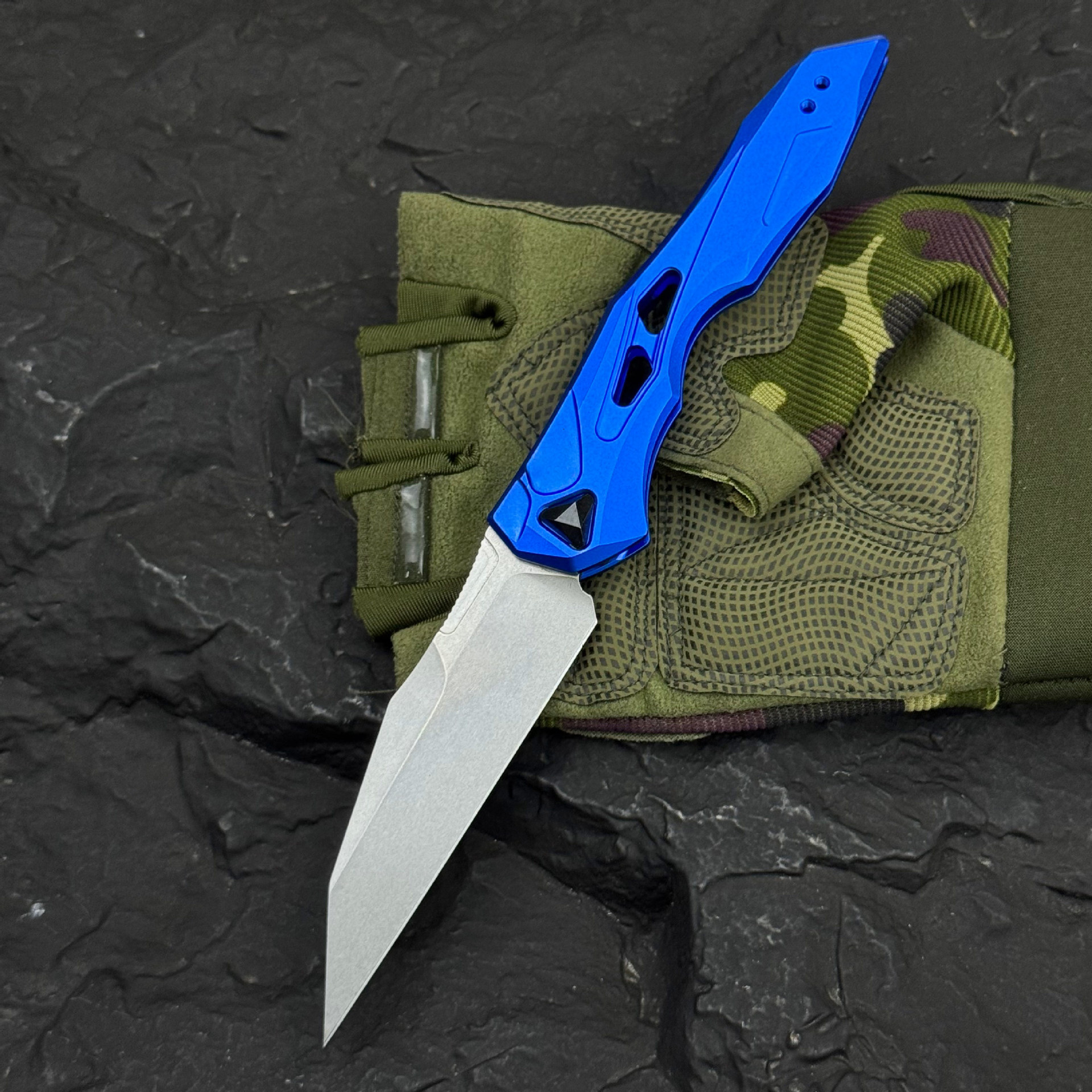 KS7650 Portable Multifunctional Pocket Folding Knife, EDC Outdoor Camping Knife with Aluminium Handle, CPM154 Blade