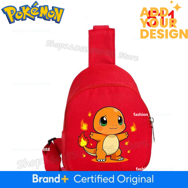Pokemoned Chest Pack for Girls Boy Anime Cartoon Pikachu Shoulder Bag Students Mini Portable Crossbody Pouch Birthday Gifts
