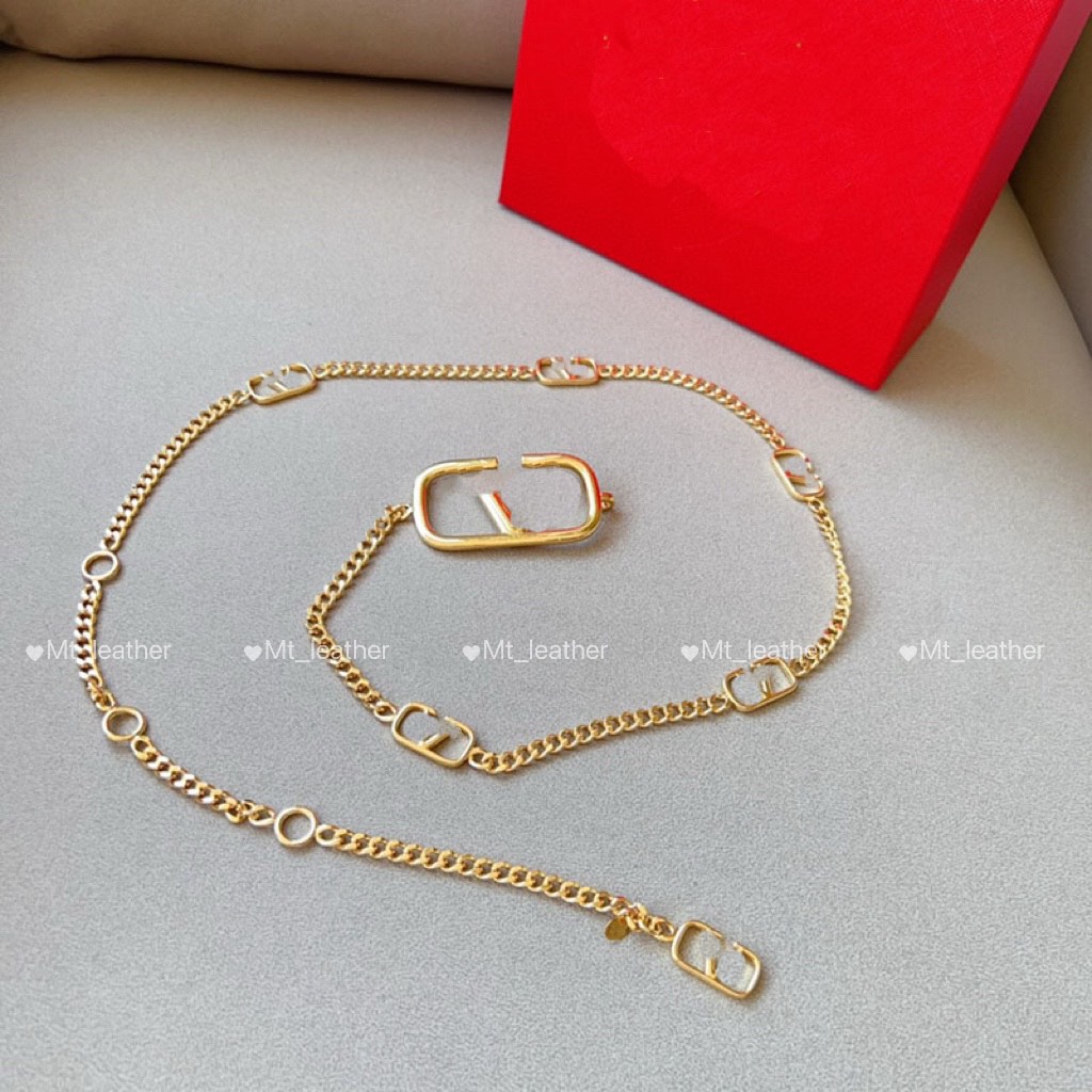 Luxury Women Designer Chain Belt Women Fashion Waist Chain High Quality Waist Chain Gold Silver Metal Belt Premium Chain With Dress Suit Jeans With Box