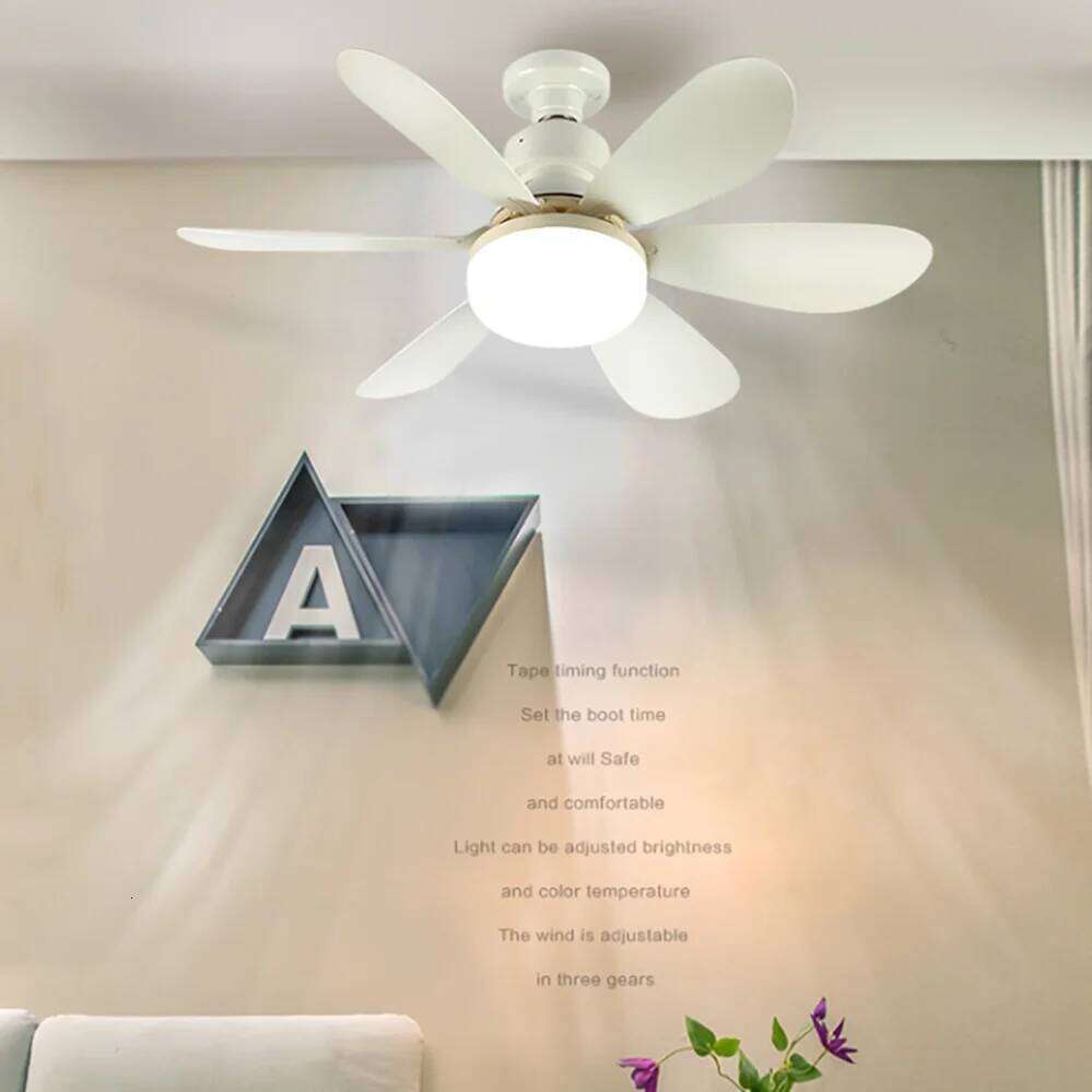 30W with remote control, LED light fan, E27 lamp holder, intelligent mute ceiling fan for bedroom and living room