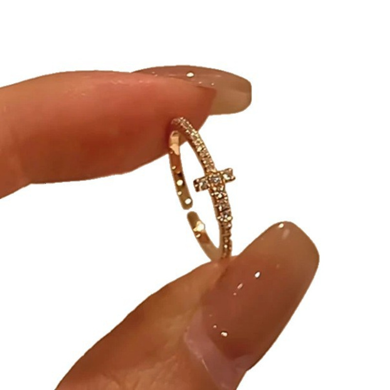 2025 New Open Cross Ring Light Luxury Ring For Women, Versatile, Fashionable, Exquisite, High-End Feel, Same Style As On Little Red Book