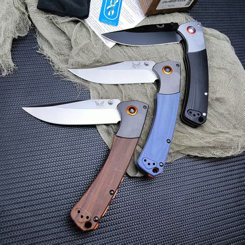BM 15080 Folding Pocket Knife Damascus Blade Sourwood / G10 Handle Hunting Knife Outdoor EDC Camping Survival Tactical Tools