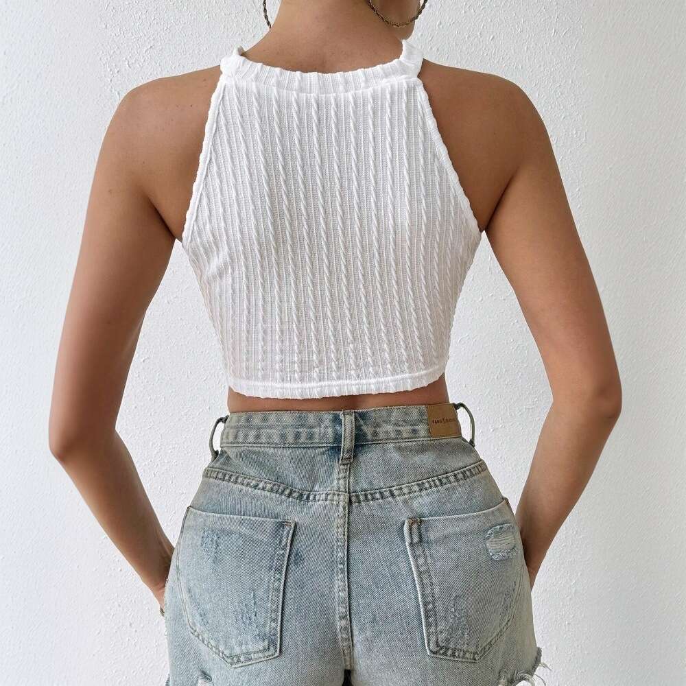 2026 Foreign Trade Women's Clothing Spring/Summer New Elegant Tassel Vest Short Slim Fit Slimming Crop Top
